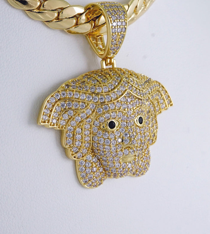 Versace head with chain