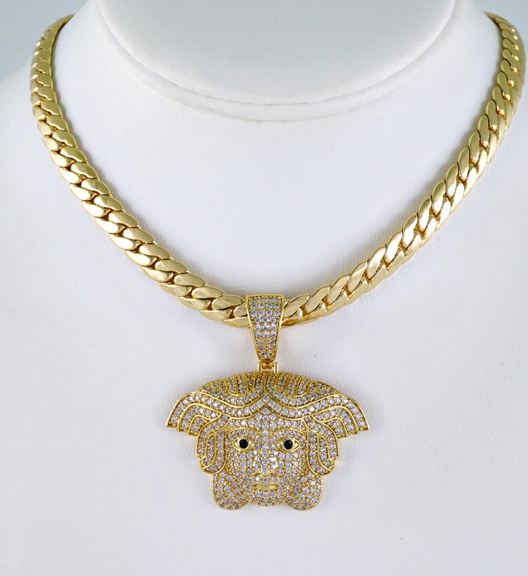 Versace head with chain