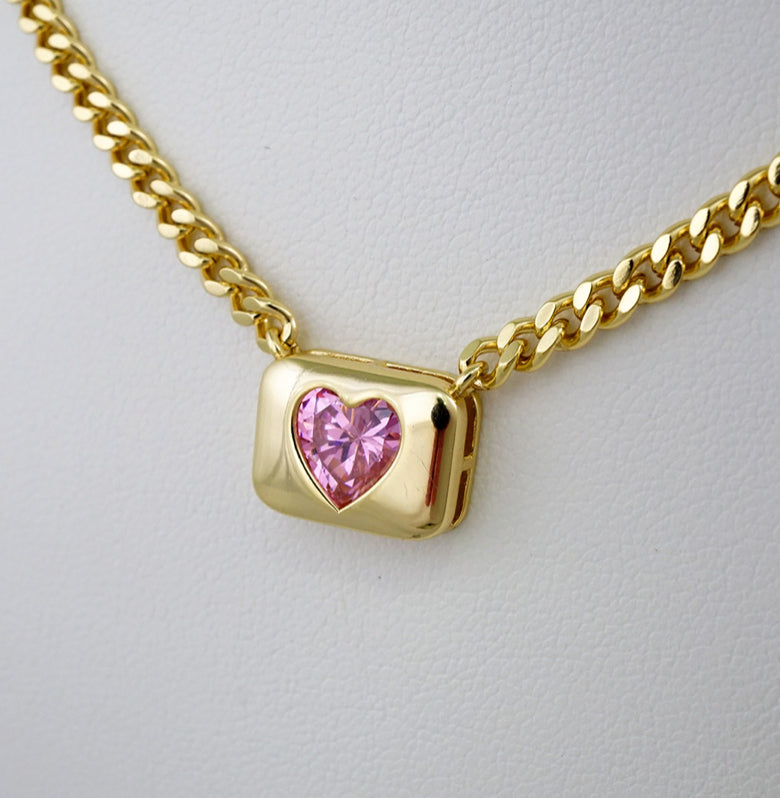 Pink heart chain