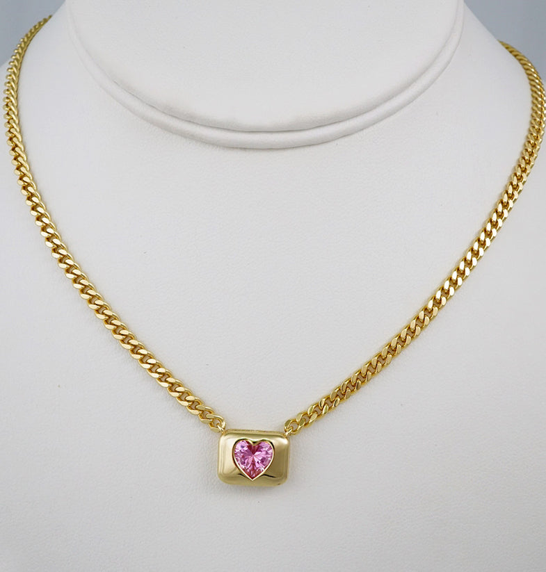 Pink heart chain