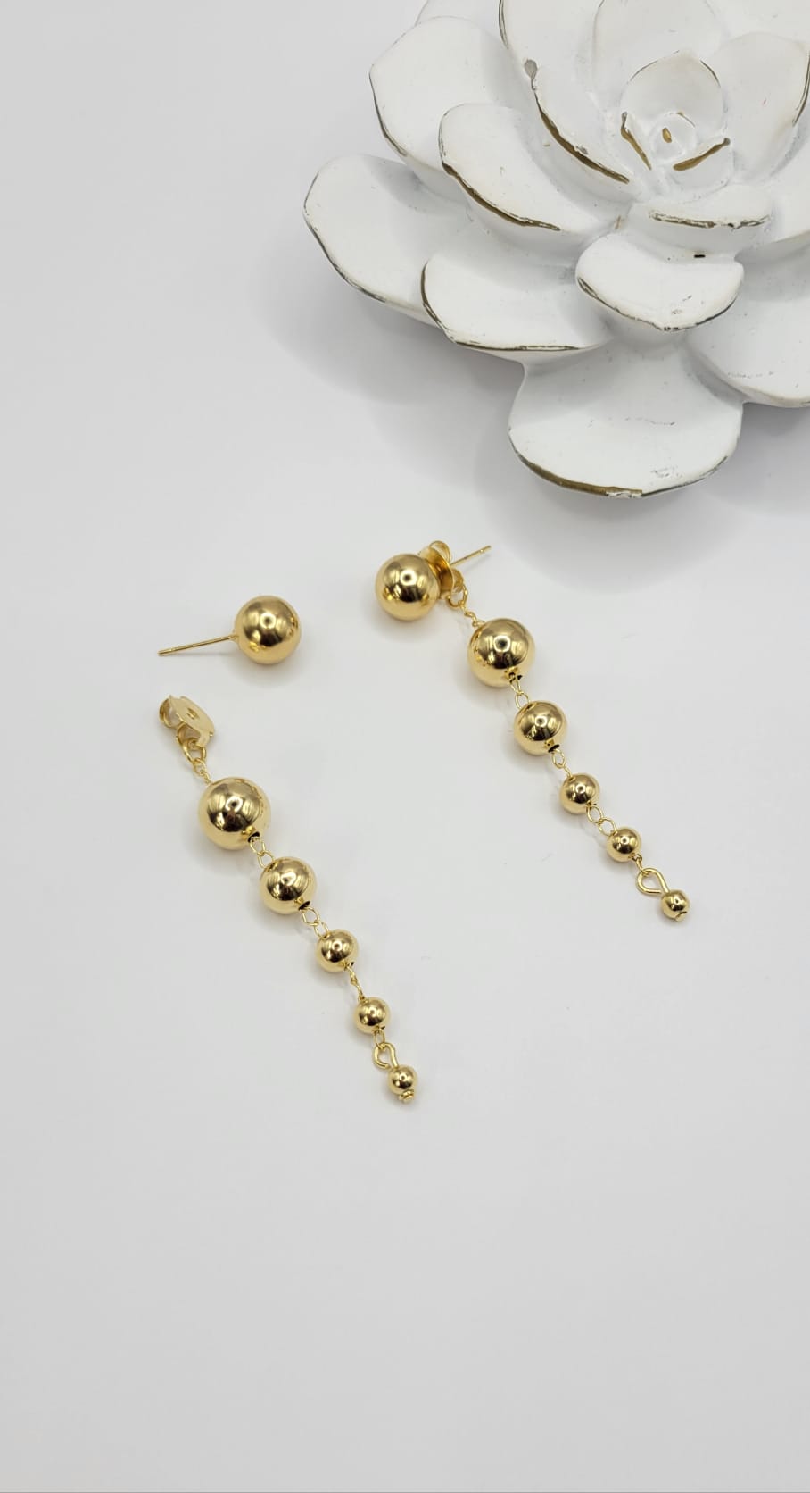 Six ball drop earrings